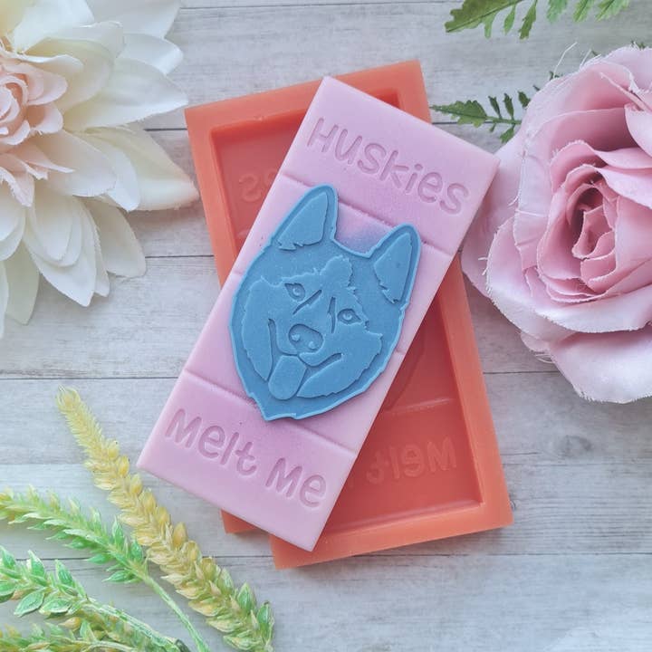 Huskies Melt Me Husky Dog Wax Melt Snap Bar Silicone Mould M for wholesale by The Mould King