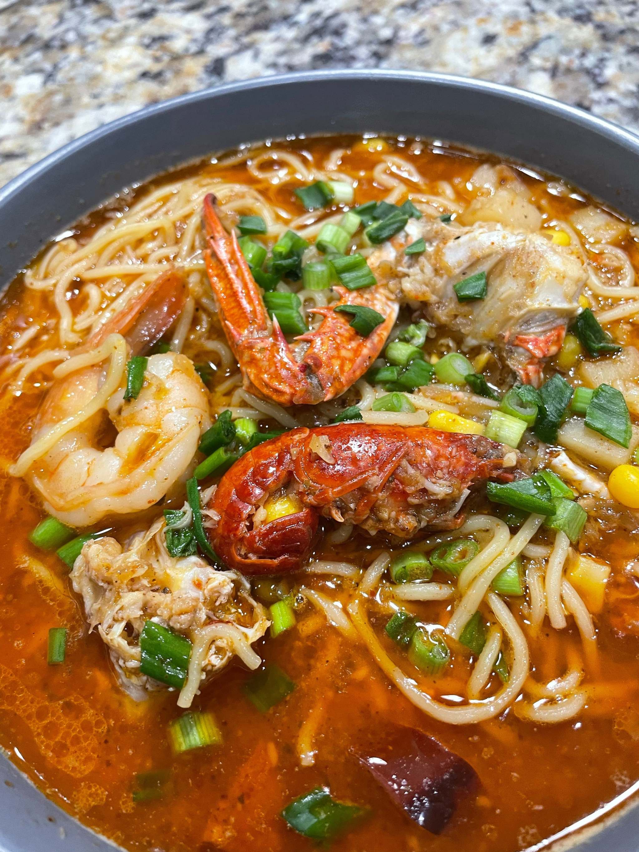 Crabby Bags Wholesale Shopping - Wholesale Soup - Seafood Boil Ramen Soup | Spicy Seafood Boil Soup - Crabby Bags Cajun Seafood Soup2