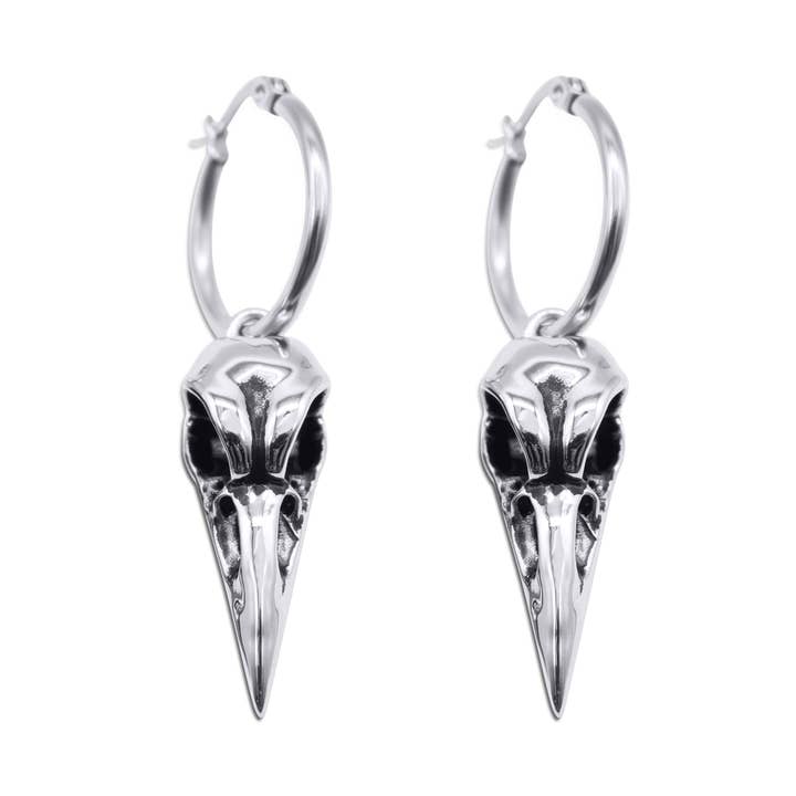 Raven Bird Skull Earrings for wholesale by Mysticum Luna