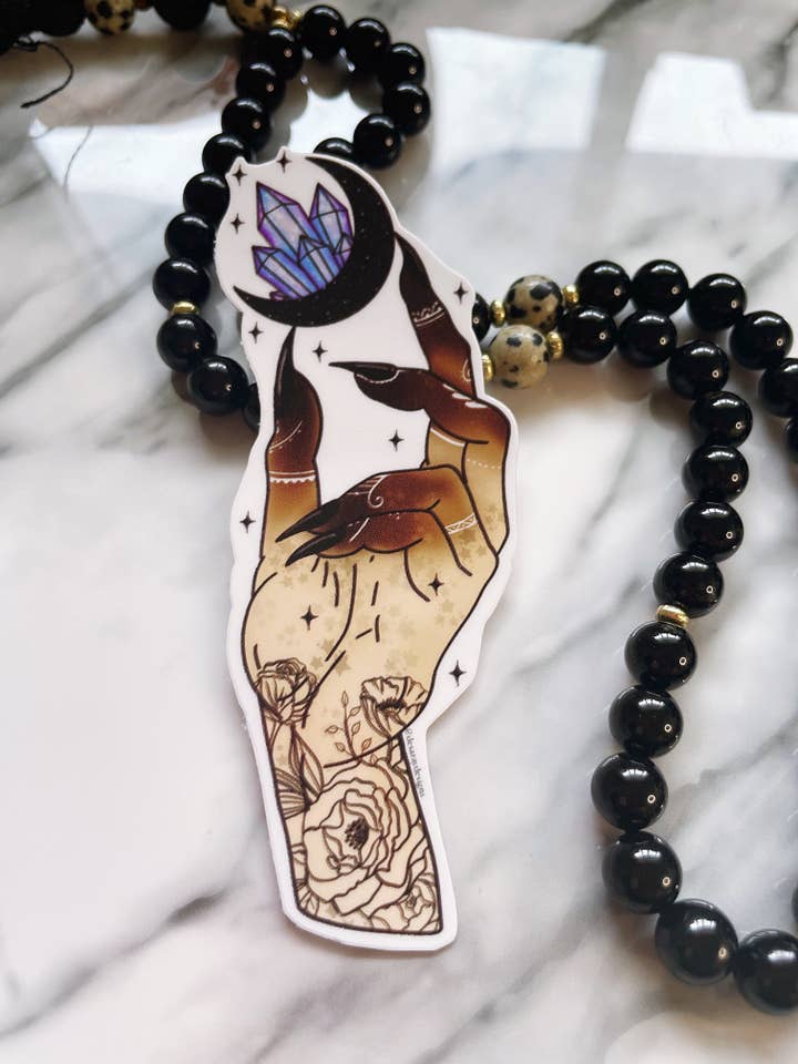 Adesivo luna cristallo mano strega per la vendita all'ingrosso da parte di Desaray Designs