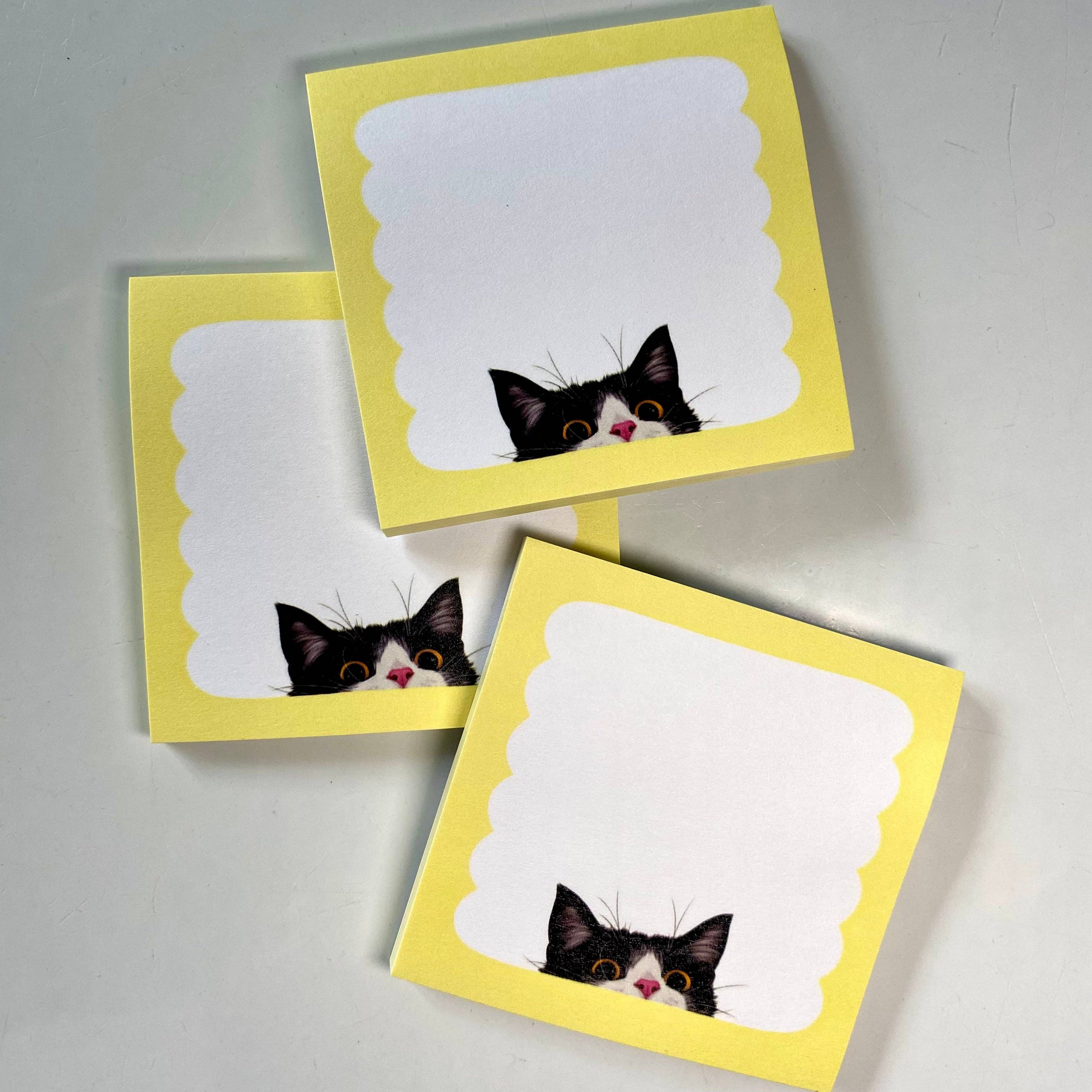 Cat Loaf Studio - Wholesale Sticky Notes - Peeking Cat Post-It Note (Yellow)1