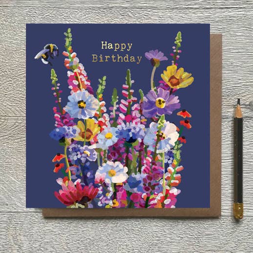 CG 02 - Grattis på födelsedagen Blå Bi Gratulationskort för wholesale av Sarah Kelleher