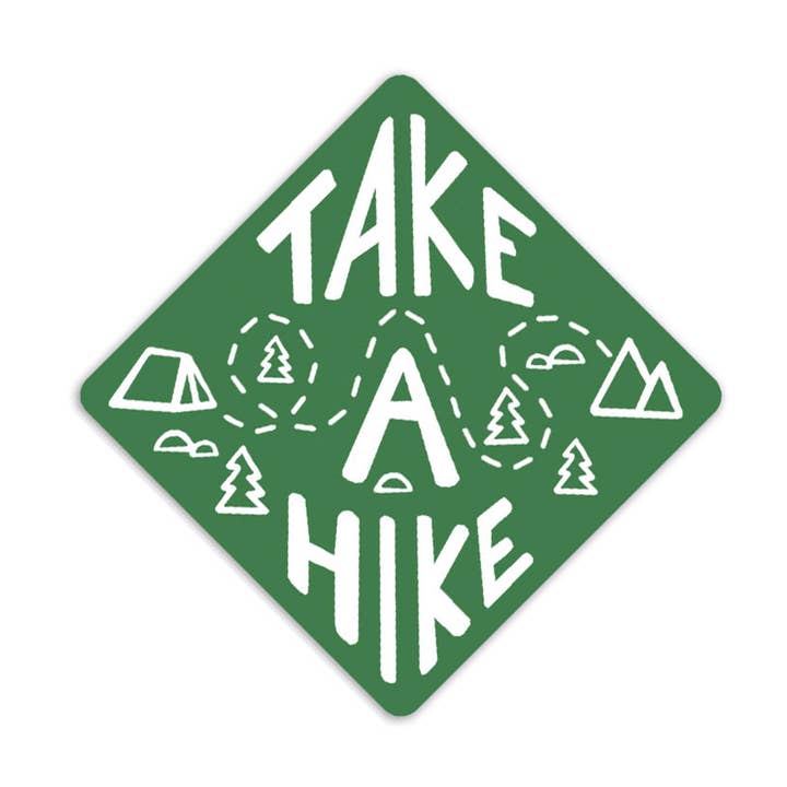 Take a Hike Sticker for wholesale by Base Camp Printing Co.