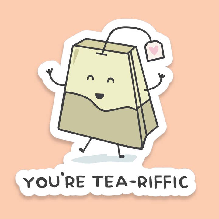'You're Tea-Riffic' Sticker for wholesale by CGB Giftware