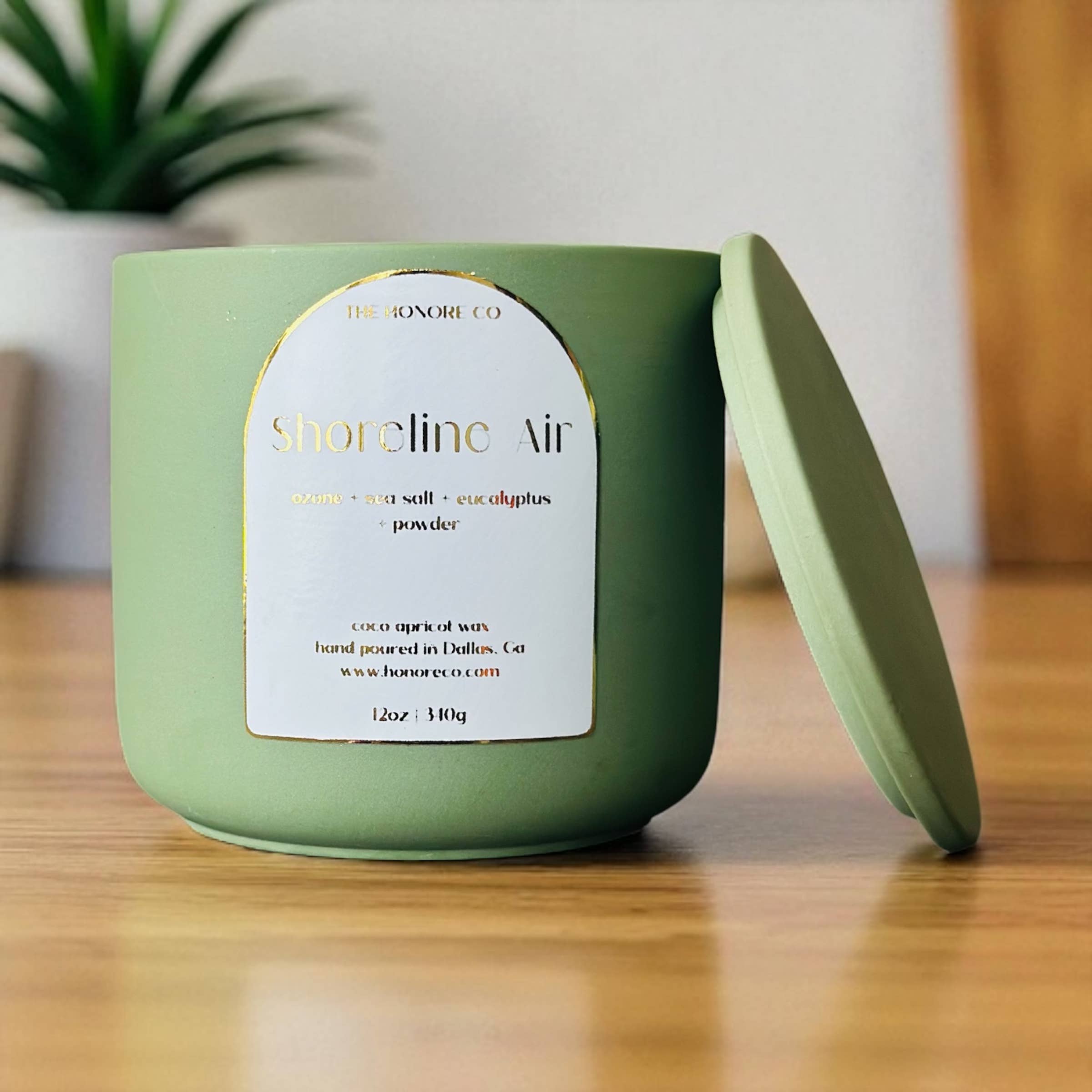 HONORE CO | Sensual Self-Care - Wholesale Jar/Filled Candle - Shoreline Air Cotton Wick Ceramic Candle