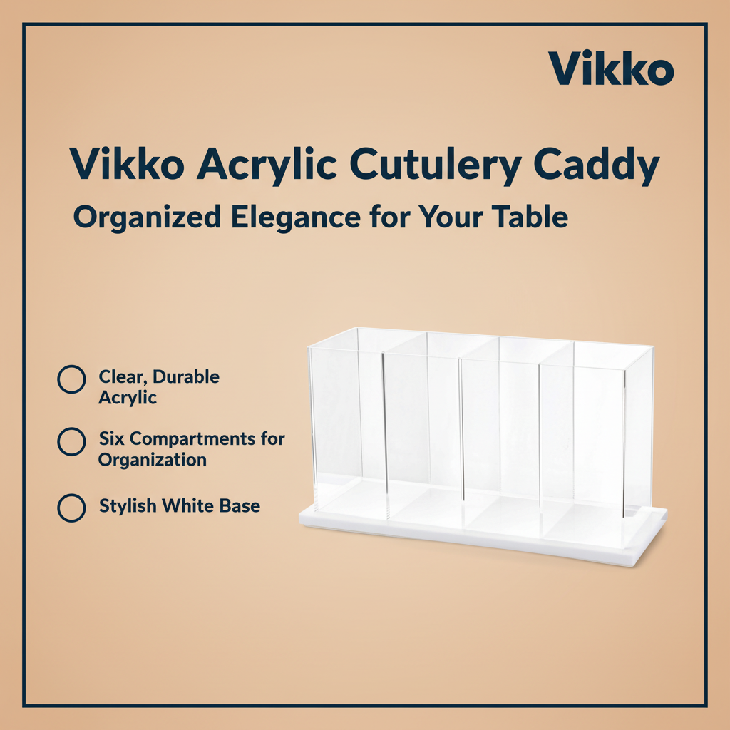 Kadra Kitchenware – Porta-talheres por atacado – Vikko Porta-talheres de Acrílico com Fundo Branco3