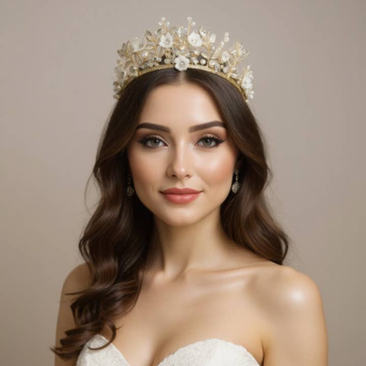 COLLEZIONE ATHENA - DIADEMA ALLURE LUXE - ORO AHB140 per la vendita all'ingrosso da parte di Athena Bridal Jewellery