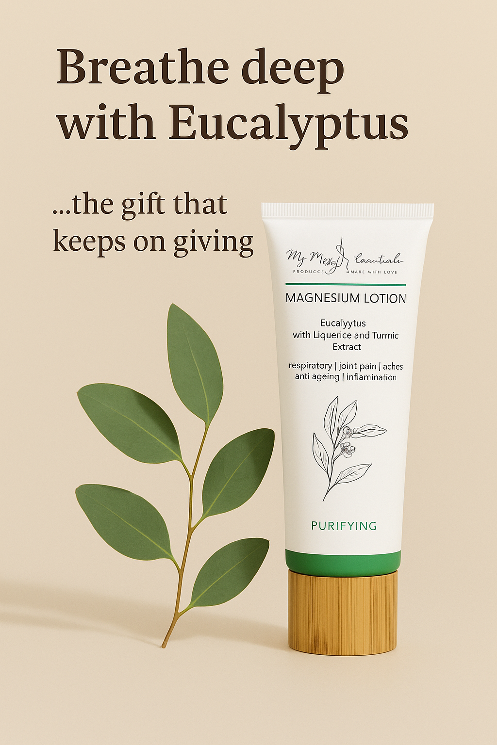 My Mag Essentials - Vendita all'ingrosso Crema/lozione corpo - Lozione per il corpo al magnesio Eucalipto con liquirizia + estratto di curcuma2