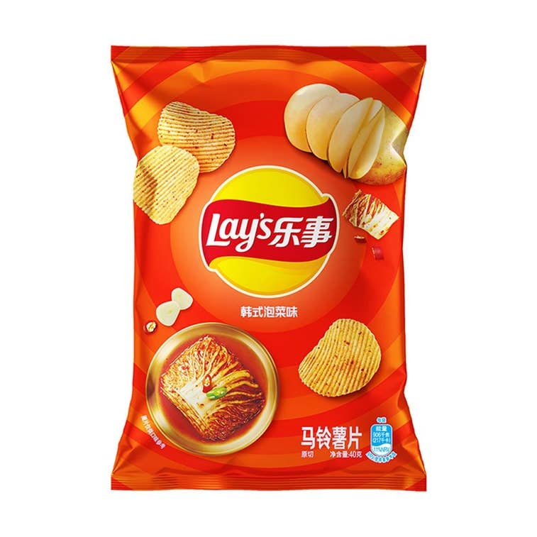 L&F Universal Goods – Batatas fritas por atacado – Batatas Fritas Lay's Wave Sabor Kimchi Coreano 22/70g (CHINA)0