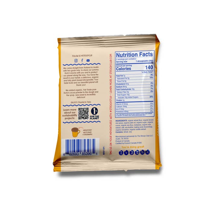 Stroop Club - Wholesale Cookie - Chocolate Caramel Organic & Plant-based Stroopwafel 2-pack2