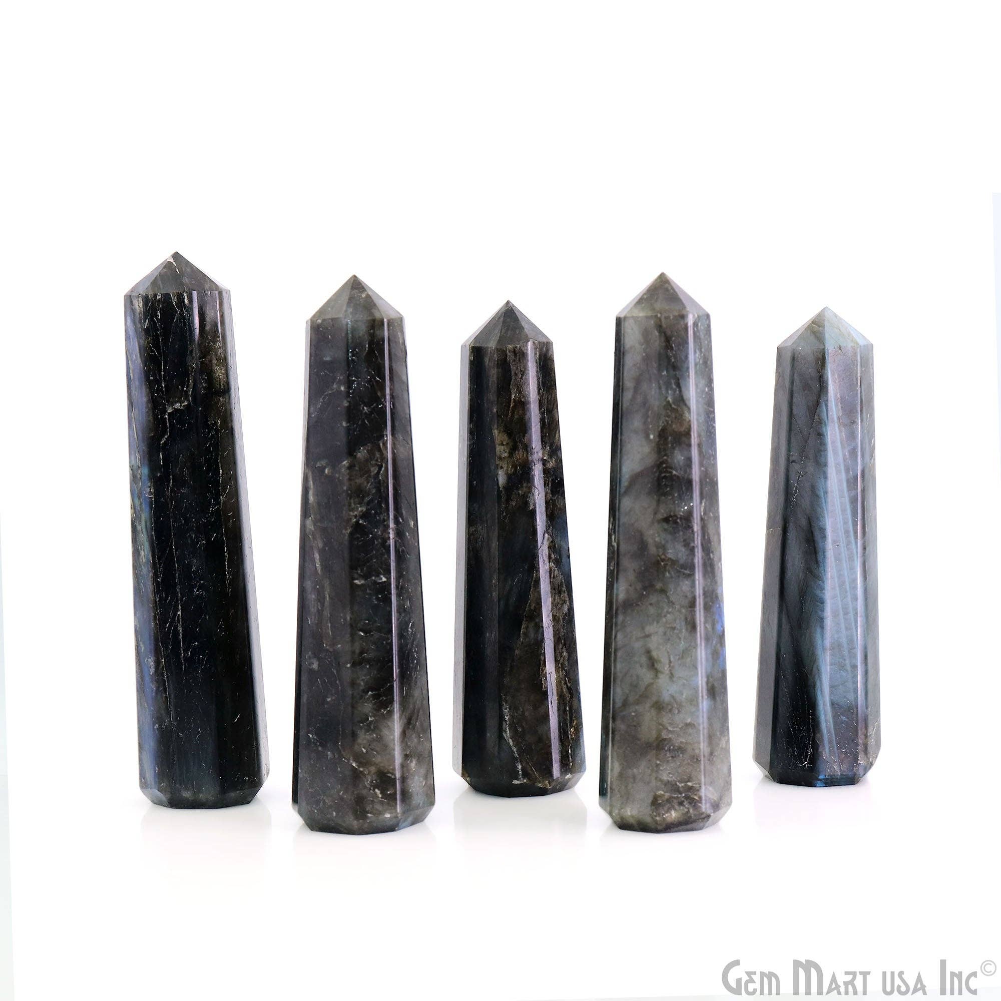 GemMartUSA - Venta al por mayor Piedras/cristales espirituales - Piedra preciosa de labradorita, forma de torre de cristal gigante, cicatrizante, de 4 a 5 pulgadas1