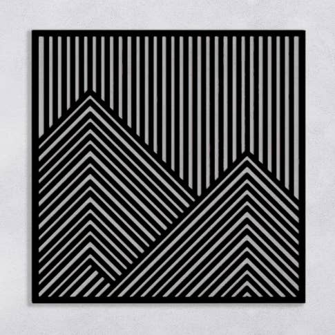 Mountain Line Art Wood Panel Wooden Wall Art Décor for wholesale by LaMaisonBerbere