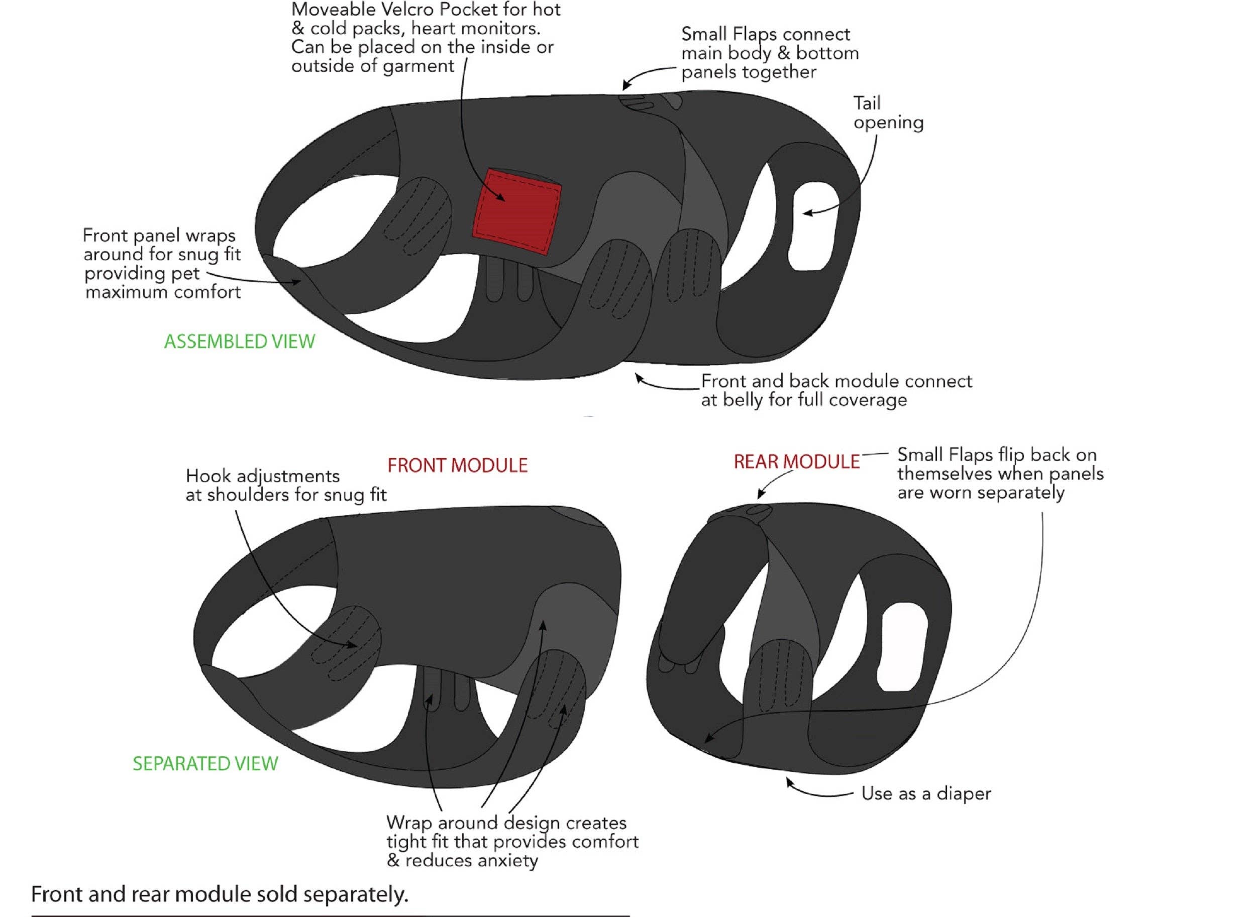 Healers PetCare - Wholesale Pet Coat - Dog - Healers Therapeutic & Anxiety Front Body Wrap7