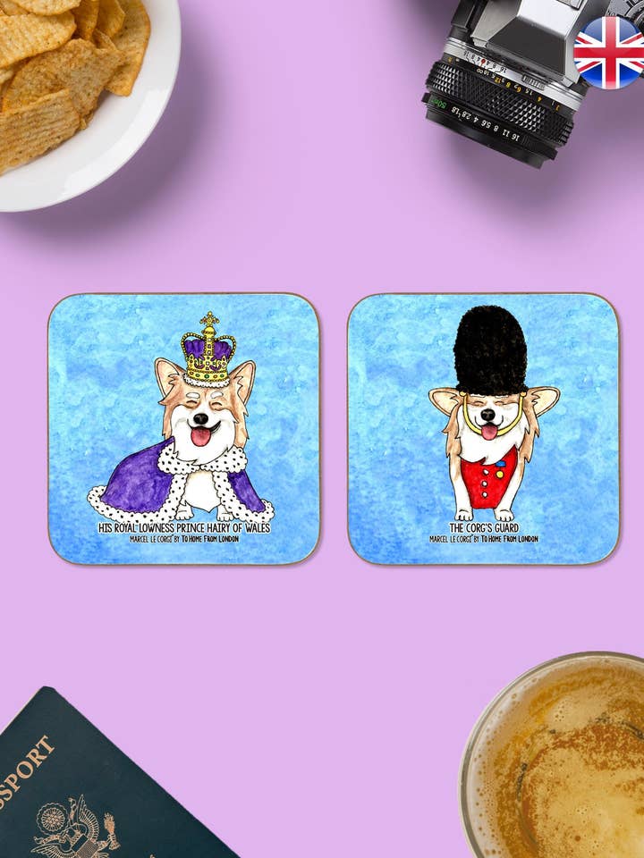 Sous-verres Le Corgi pour la vente par To Home From London & To Home From Where?