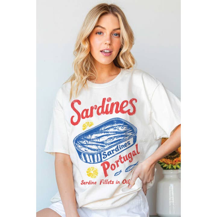 BLUME & CO. - Wholesale T-Shirt (Graphic) - Women's - SARDINES PORTUGAL Oversized Graphic Tee2