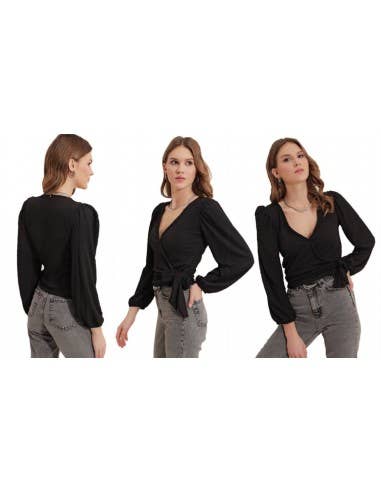 Mani Textile - Wholesale Blouse - Women's - Cache Coeur shirt - Black7