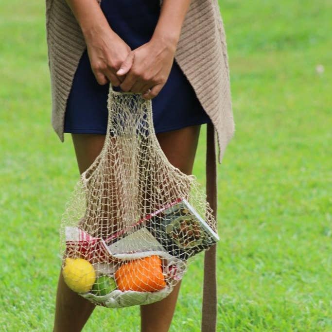 JungleVine® Handmade Eco-Friendly Products - Vendita all'ingrosso Borsa per shopping/spesa - Borsa a rete a rete fatta a mano Lao Market