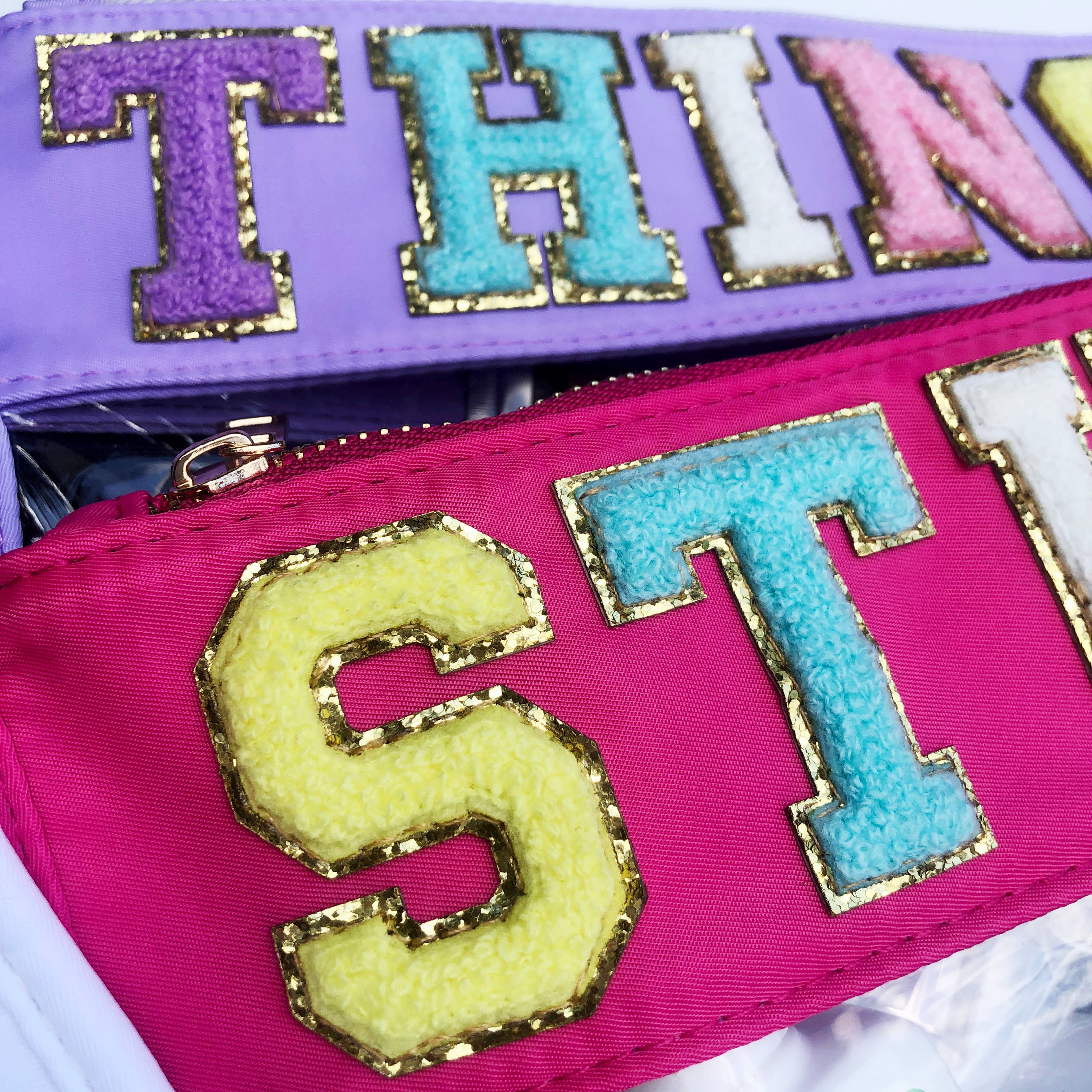 The Spotted Zebras - Wholesale Pouch - Women's - CLEARANCE Varsity Letter Patch Clear Zippered Pouch Bag16