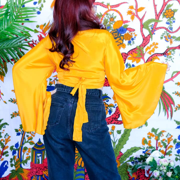 Karma Nepal Crafts - Vendita all'ingrosso Camicetta - Donna - Top avvolgente in seta tinta unita7