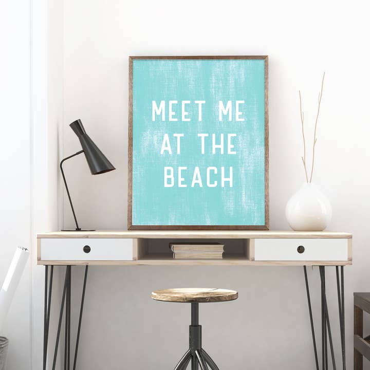 Perfect Day Print Co - Wholesale Poster - Meet Me At The Beach Poster Print, Beach Wall Art Decor