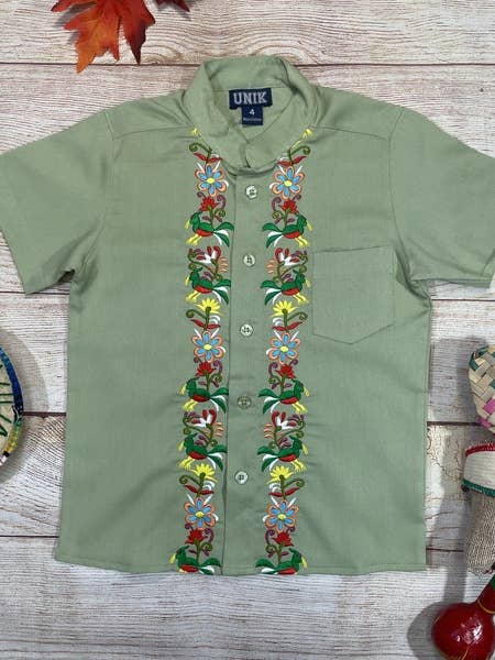 Guayaberas cubane messicane per ragazzi 4-14 per la vendita all'ingrosso da parte di Unik