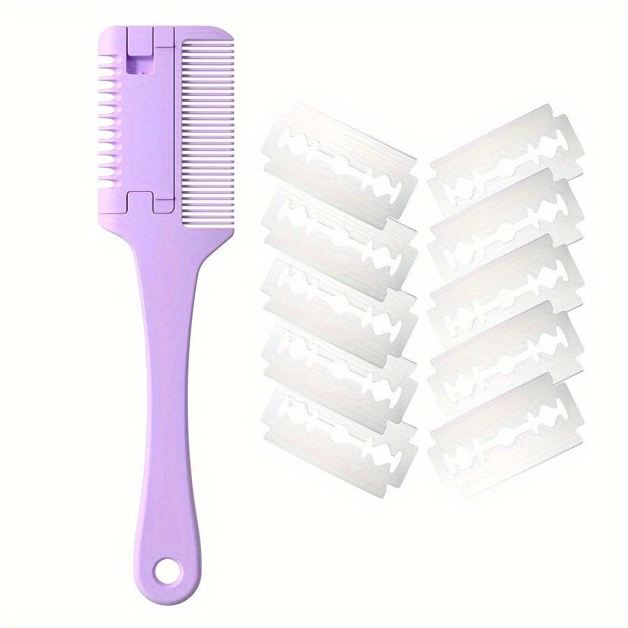 DIYSTORE – wholesale Pet grooming tool – Dog – Pet Razor Comb with 10 Replacement Blades, 2-in-1 Dog & Cat Hair Trimmer and Groomer - PP Material Double-Sided Cutting Comb for Various Breeds - Safe Grooming Tool for Shedding and Thinning - For Dog & Cat Owners - Suitable for Regular Grooming0