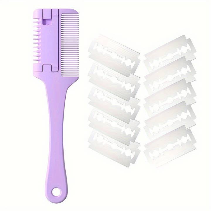 DIYSTORE – wholesale Pet grooming tool – Dog – Pet Razor Comb with 10 Replacement Blades, 2-in-1 Dog & Cat Hair Trimmer and Groomer - PP Material Double-Sided Cutting Comb for Various Breeds - Safe Grooming Tool for Shedding and Thinning - For Dog & Cat Owners - Suitable for Regular Grooming