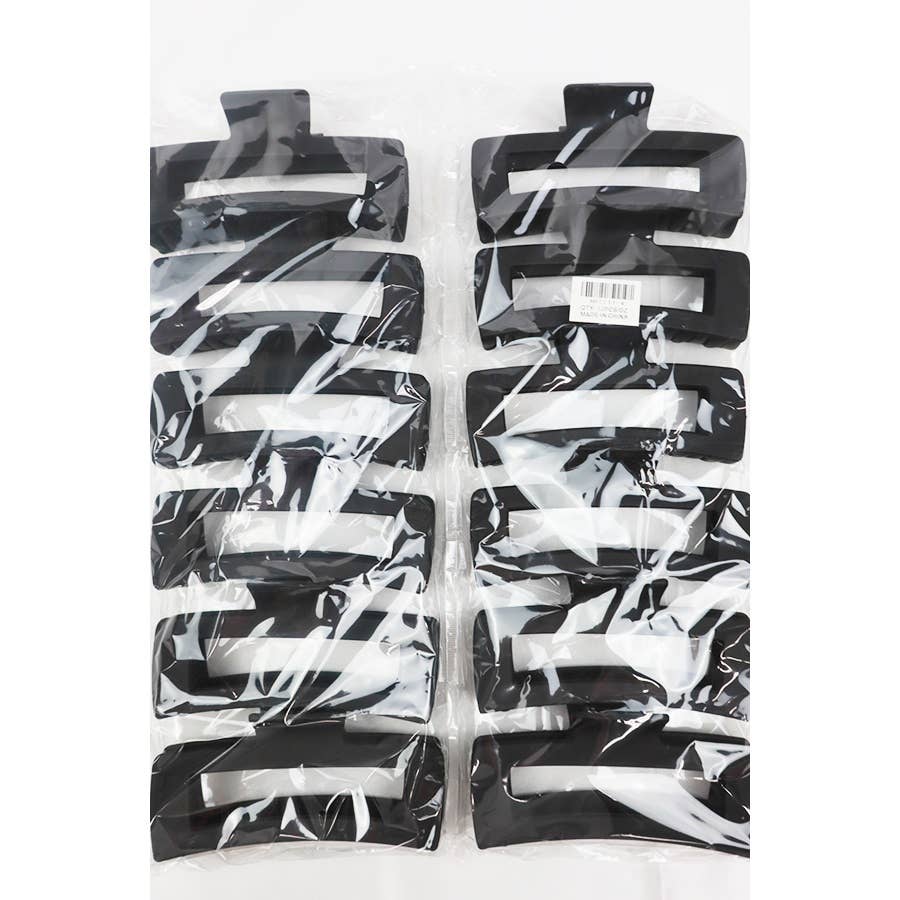 NOIR Pince à cheveux rectangulaire Jumbo Cut Out, noire en vente sur Faire4
