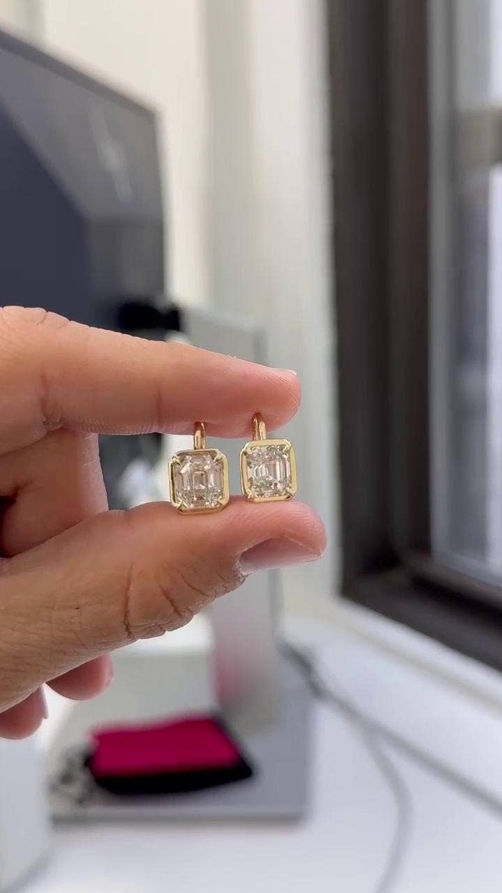 Nova Jewels LA - Wholesale Stud/Post Earrings - Antique Asscher Cut Stud Earrings |  IGI Certified6