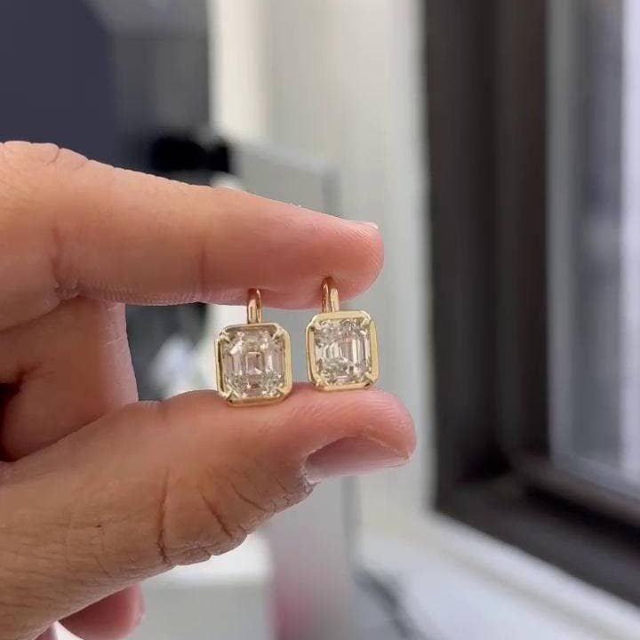 Nova Jewels LA - Wholesale Stud/Post Earrings - Antique Asscher Cut Stud Earrings | IGI Certified6