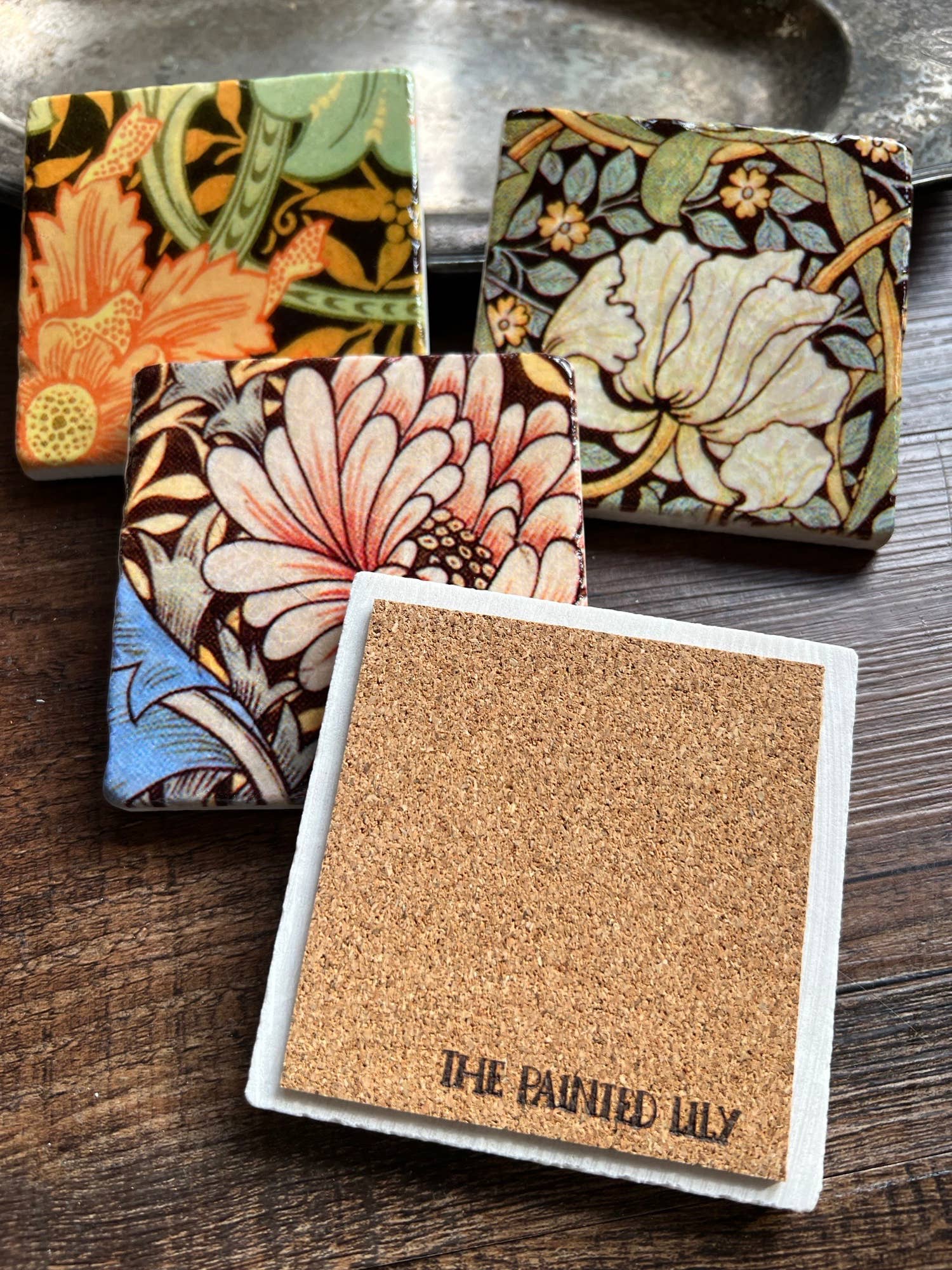 The Painted Lily - Wholesale Coasters - Peachy, Peachy stone coasters - case of 41