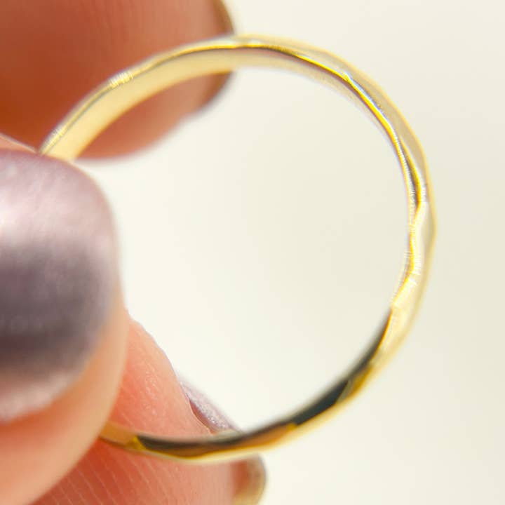 Yellow RAZ01296. 14K Solid Gold Hammered Ring for wholesale on Faire5