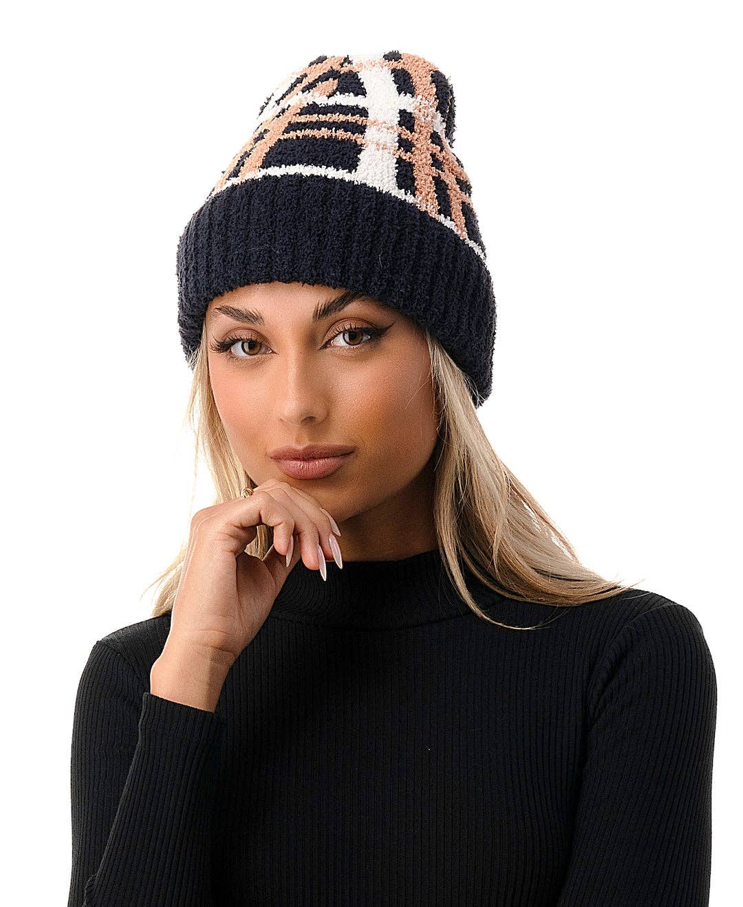 Marcus Adler - Wholesale Beanie - Women's - Cozy Plaid Beanie2