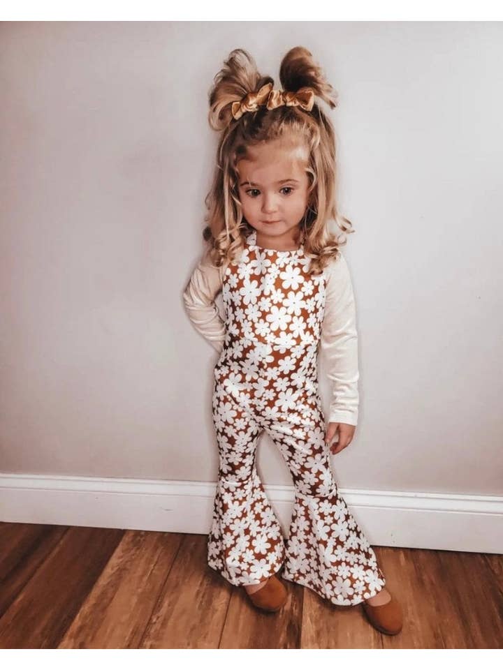 Bailey's Blossoms - Wholesale Jumpsuit - Baby - Andi Pleated Bell Bottom Jumpsuit - Flower Child