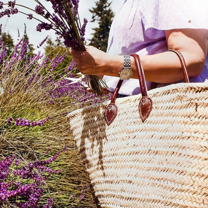 NomadWeave Ltd - Wholesale Beach Bag - French Basket, straw bag with leather handles, beach bag5