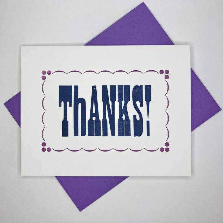 May Day Studio – postal de agradecimento por atacado – Obrigado! Cartão de tipografia