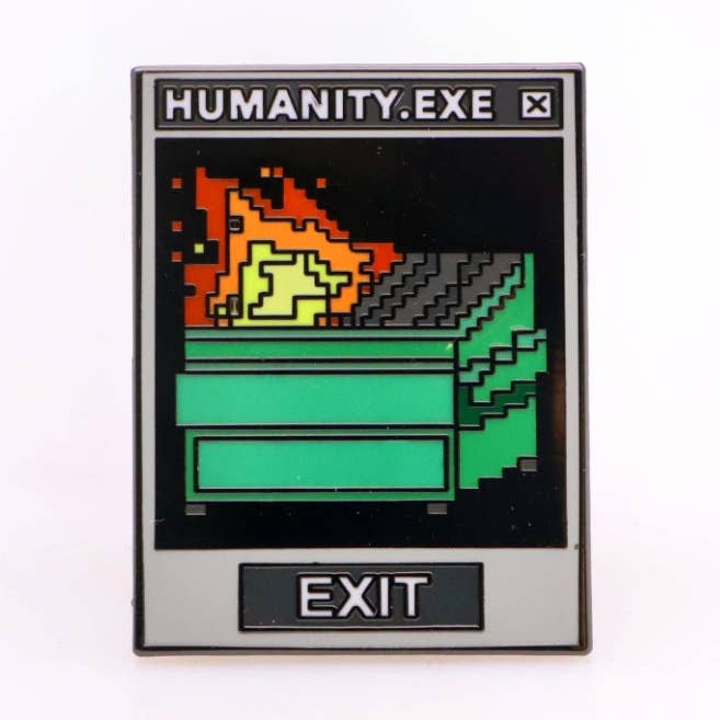 Épinglette en émail Humanity.exe pour la vente par Shady Front