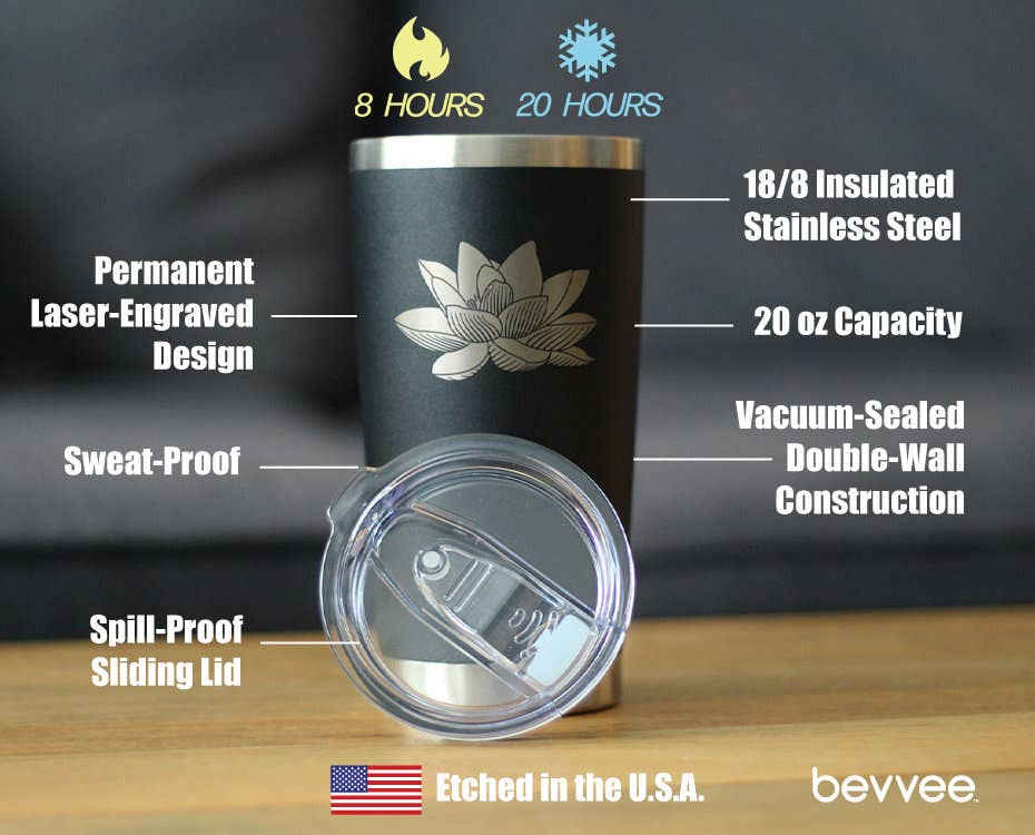 bevvee - Wholesale Insulated Mug/Tumbler - Lotus Flower Insulated Travel Tumbler - Lotus Gifts2