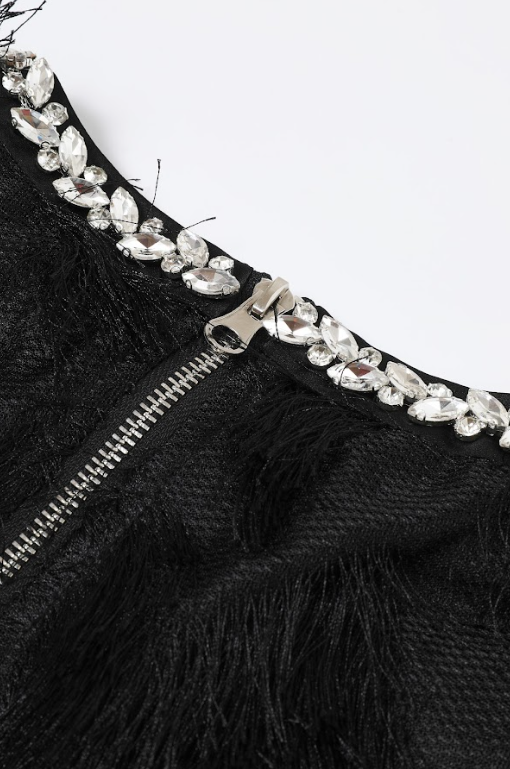 RIVIR - Wholesale Dress - Women's - Lace Long Sleeve Dress with Zigzag Pattern11