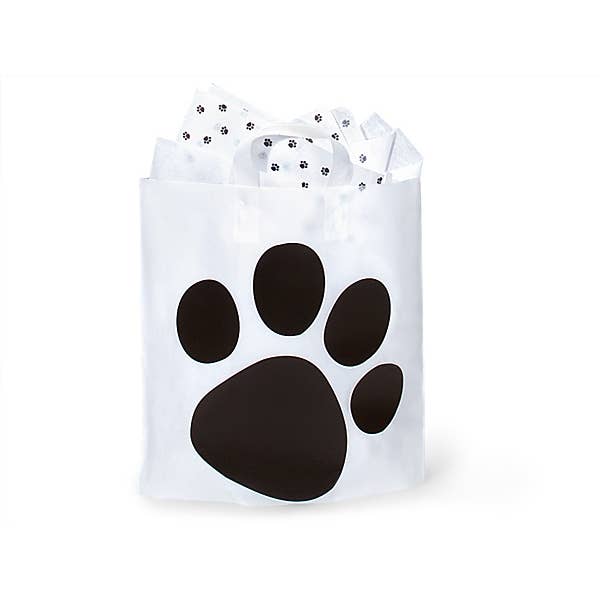 Nashville Wraps - Wholesale Gift Bag - Paw Print Plastic Studio Bags
