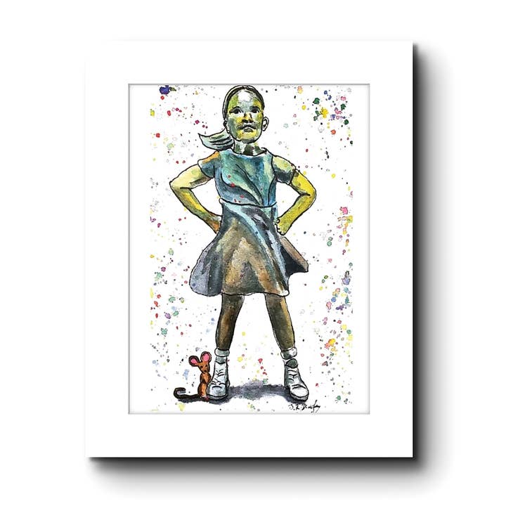 "The Fearless Girl"-ART Print-HAND PAINTED for wholesale by Johnnerdraws