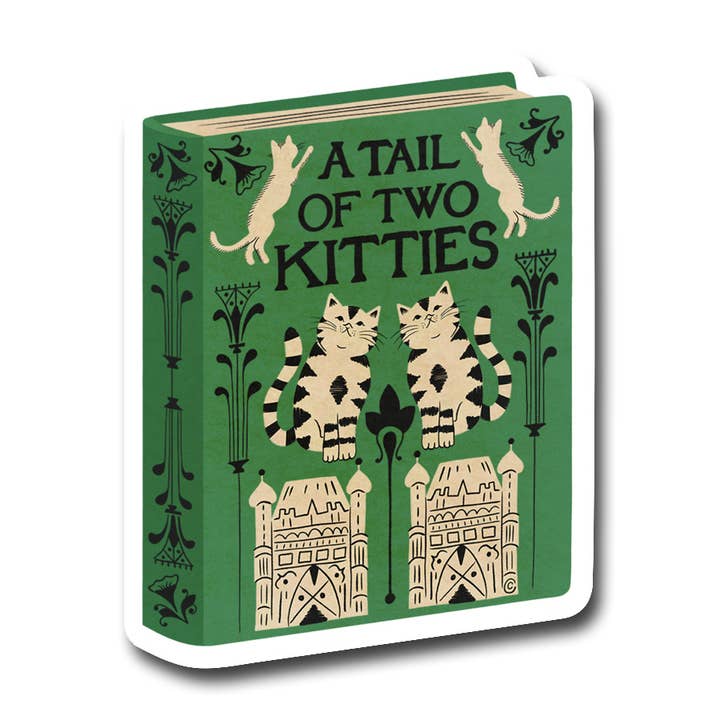 Una coda di due gattini Adesivo in vinile con gioco di parole sui gatti per la vendita all'ingrosso da parte di Fly Paper Products