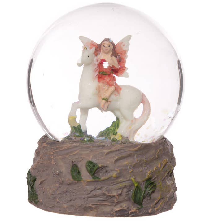 Puckator Ltd - Wholesale Snow Globe - Flower Fairy Riding Unicorn Snow Globe