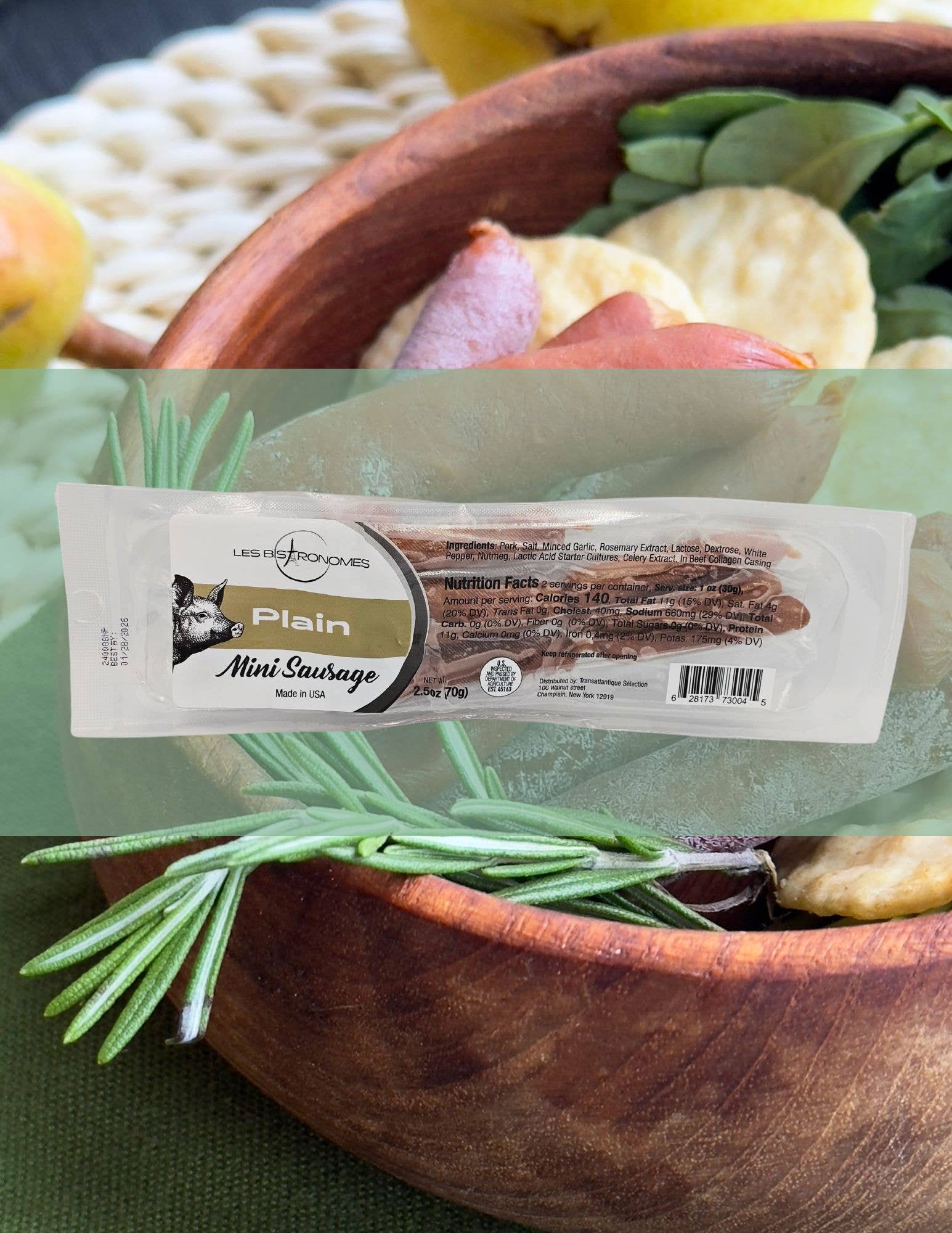 Les Bistronomes - Vente Salamis - Plain mini dried sausage 2,5oz - French style saucisson1