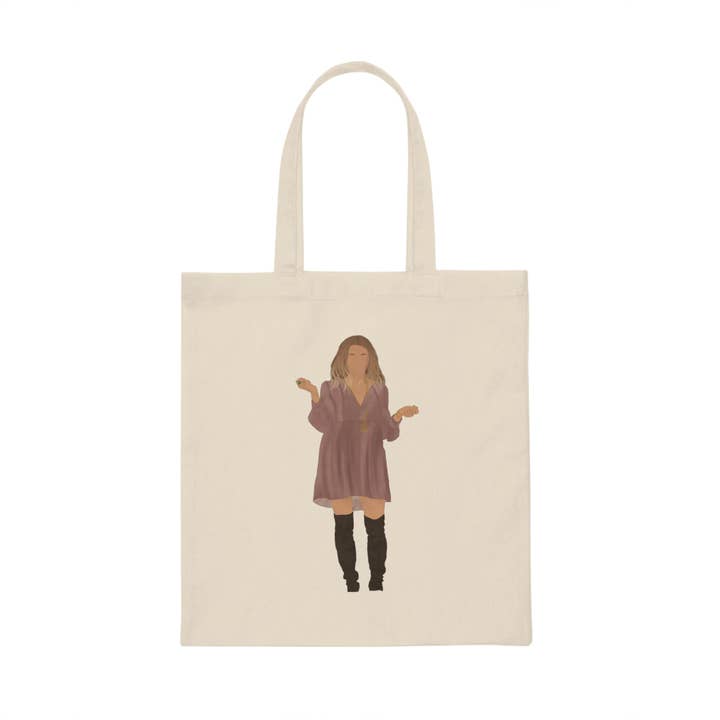 Buffalovely - Wholesale Tote Bag - Women's - Alexis Rose Schitts Creek Silhouette 15x15 Cotton Tote Bag