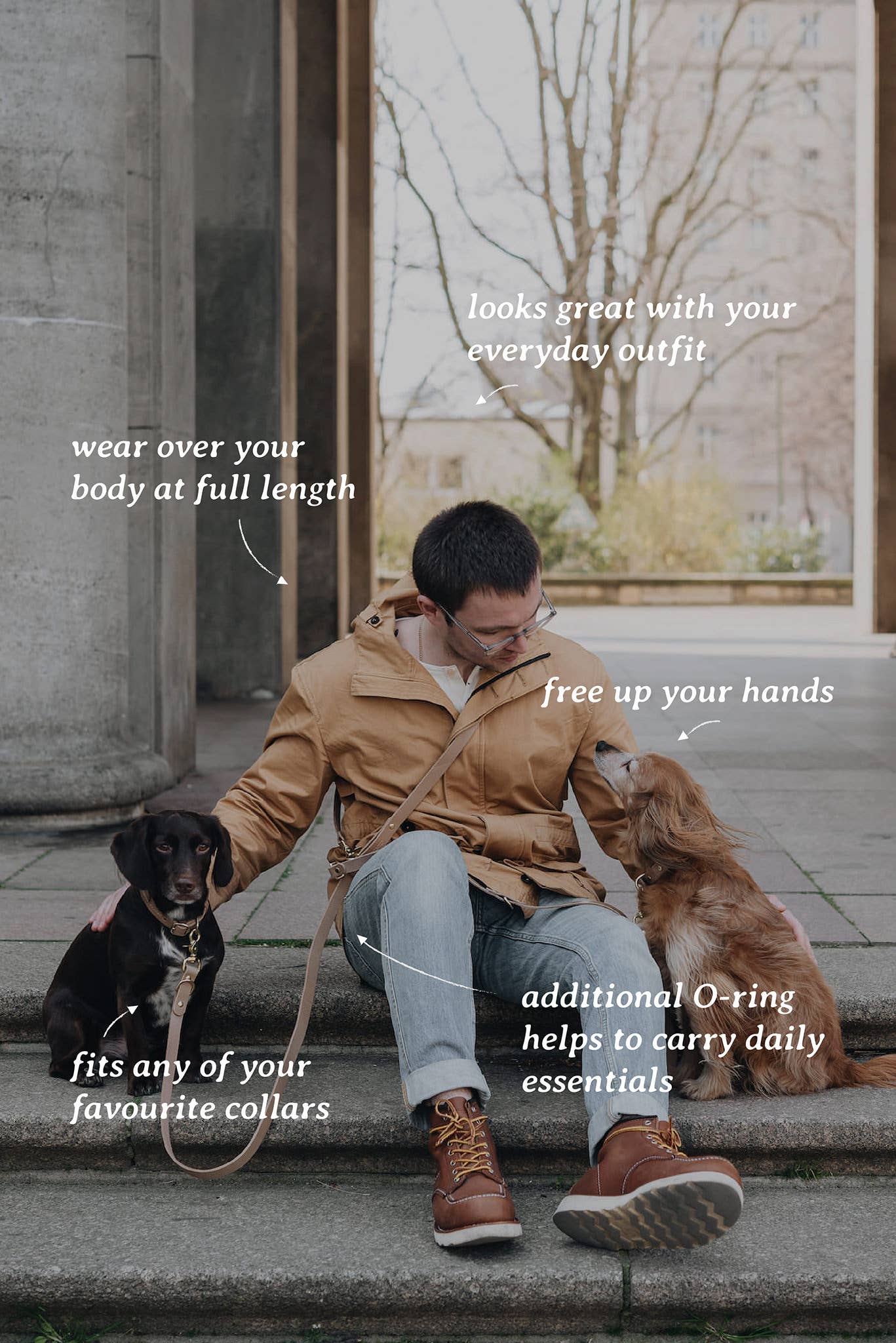 BAND&ROLL – trela - Cão por atacado – Guia de couro para cachorro para usar transpassado no corpo10