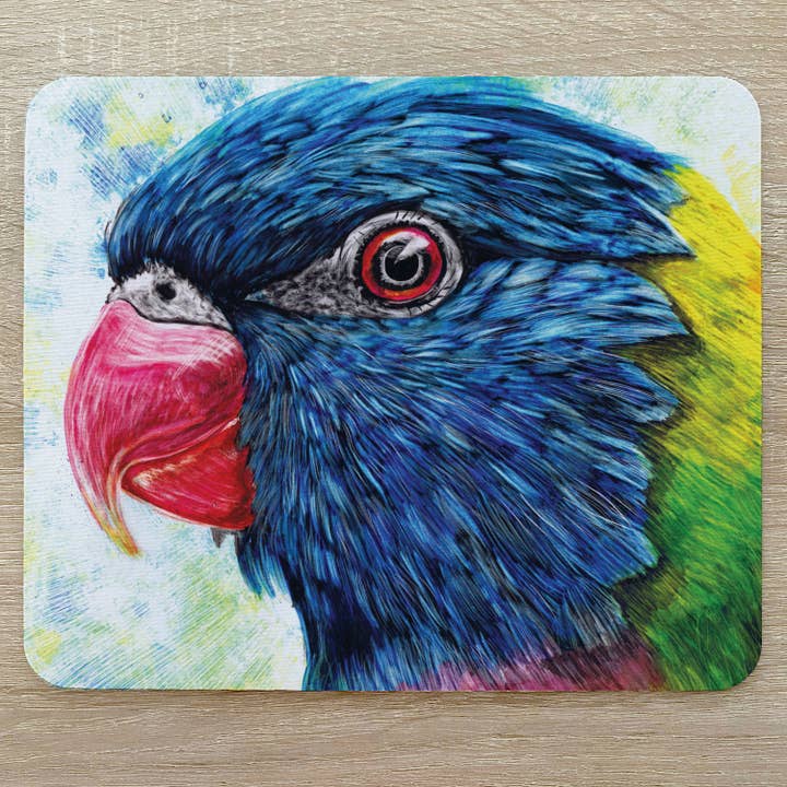 Rainbow Lorikeet Mouse Pad for wholesale by Sue Findlay Designs