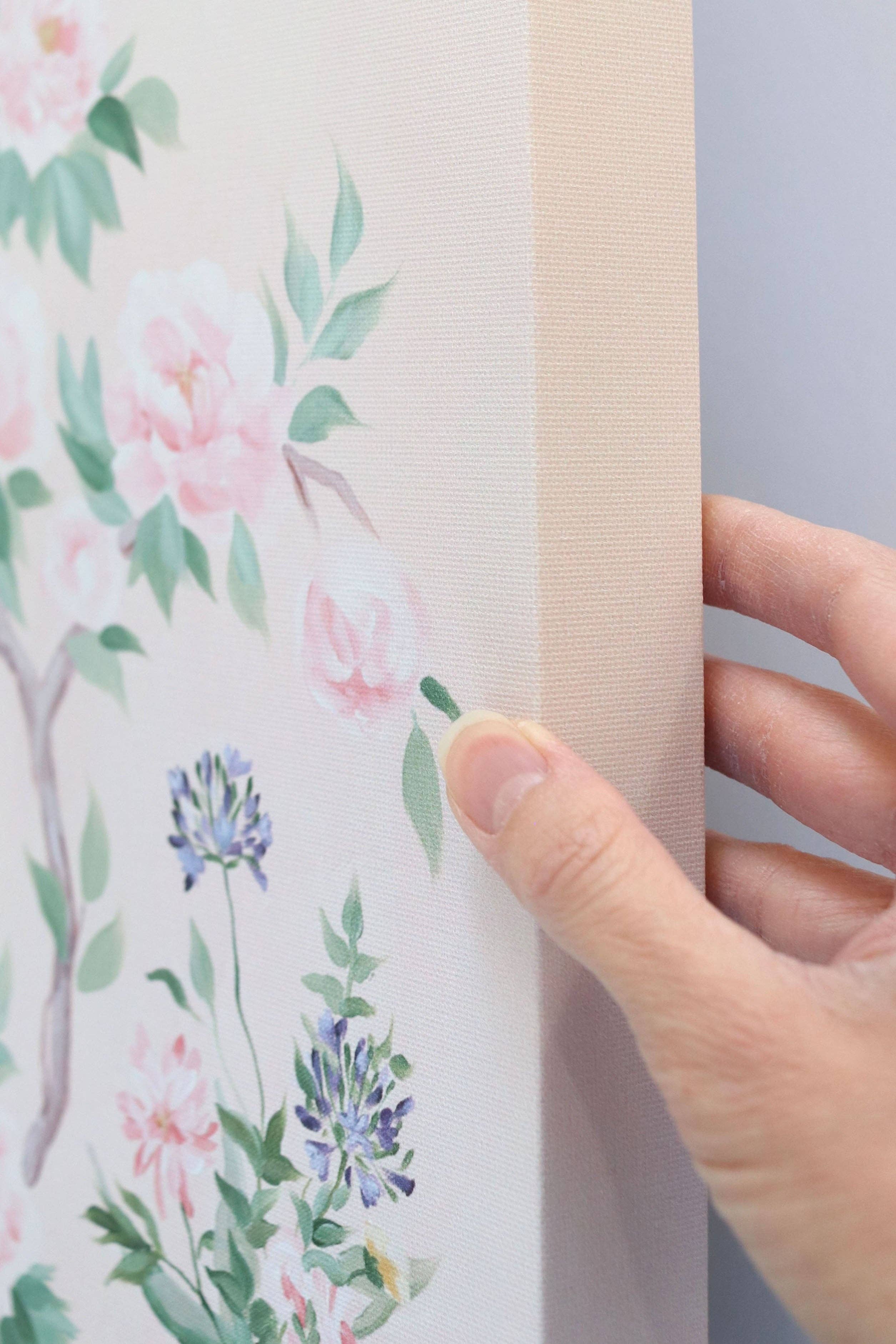 Elizabeth Alice Studio - Wholesale Painting/Drawing - June, a pink chinoiserie canvas wrap5