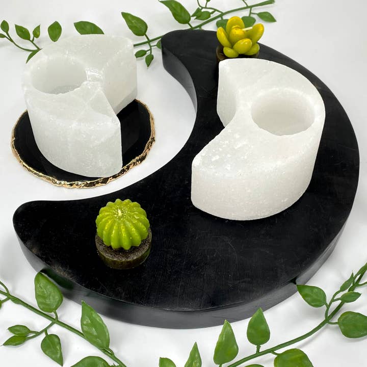 Rock Paradise - Wholesale Candle Holder - Crystal Himalayan Salt White Moon Candle Holder