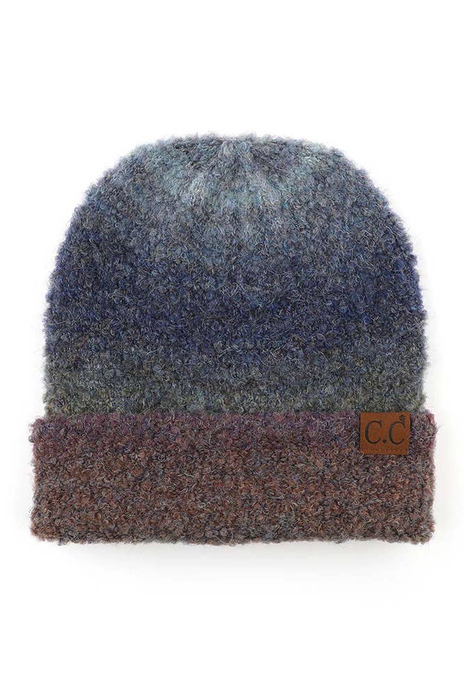 Hana - Wholesale Beanie - Women's - C.C Multi Color Ombre Mohair Cuff Beanie2